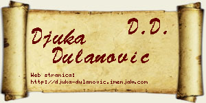 Đuka Dulanović vizit kartica